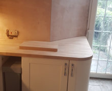 shaker kitchen with solid oak worktops