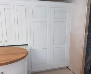 White solid wood kitchen in Stockport