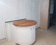 White solid wood kitchen in Stockport