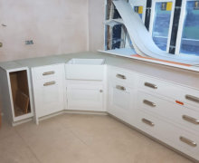 White solid wood kitchen in Stockport