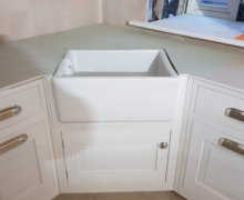 White solid wood kitchen in Stockport