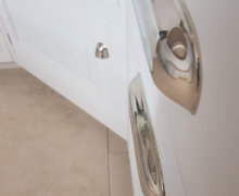 White solid wood kitchen in Stockport