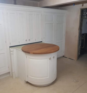 White solid wood kitchen in Stockport