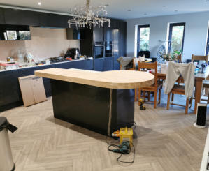 custom made solid oak worktop in Stockport