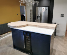 custom made solid oak worktop in Stockport