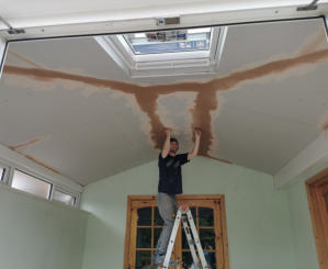 ceiling being plastered in Stockport