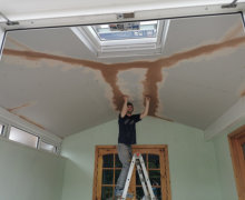 ceiling being plastered in Stockport