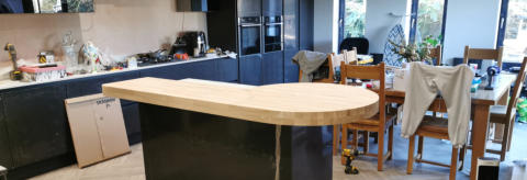 SOLID OAK KITCHEN WORKTOP, CUSTOM CUT