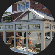 conservatory roof being removed