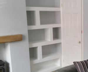 Built in alcove shelving in Stockport