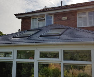 new conservatory roof in Bramhall with velux windows