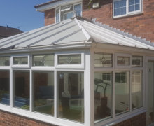 Old solid conservatory roof in Bramhall