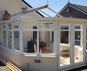 new conservatory roof being built in Bramhall, Stockport.