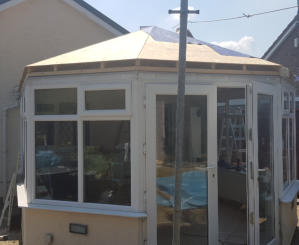 new conservatory roof being built in Bramhall, Stockport.