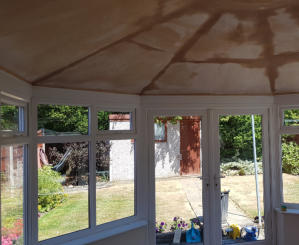 inside new conservatory roof in Bramhall, Stockport.