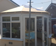 new conservatory roof being built in Bramhall, Stockport.