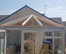 new conservatory roof being built in Bramhall, Stockport.