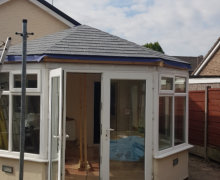 new conservatory roof being built in Bramhall, Stockport.