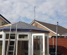 new conservatory roof being built in Bramhall, Stockport.