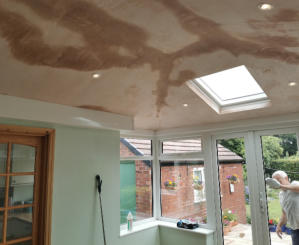 newly plastered ceiling in Woodsmoor, Stockport.